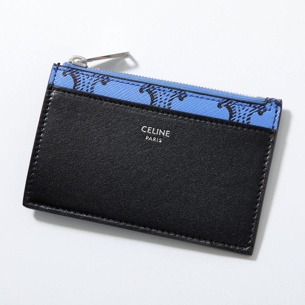 Celine Wallet Triomphe Canvas Leather Card Fragment Wallet Ultra Blue